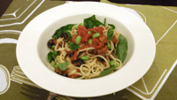 枝豆とトマトの冷製パスタ