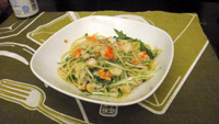 小柱とカニかまのパスタ