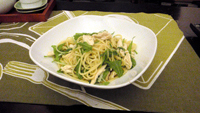 鶏ササミの柚子コショウパスタ